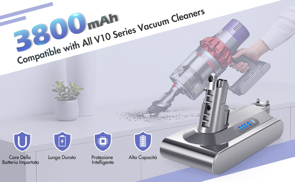 Акумулятор для Dyson V10 SV12, змінна батарея 25,2 В 3800 мАг для моделей Cyclone V10