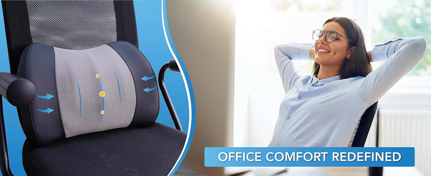 Подушка для підтримки попереку, Memory Foam, для спини, авто, офіс, крісло, інвалідний візок - чорний та сірий