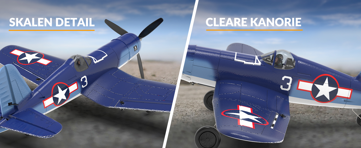 Радіокерований літак Volantexrc F4U Corsair V2 RTF 2.4GHz з USB зарядкою – для початківців, паркфлаєрів, легких польотів