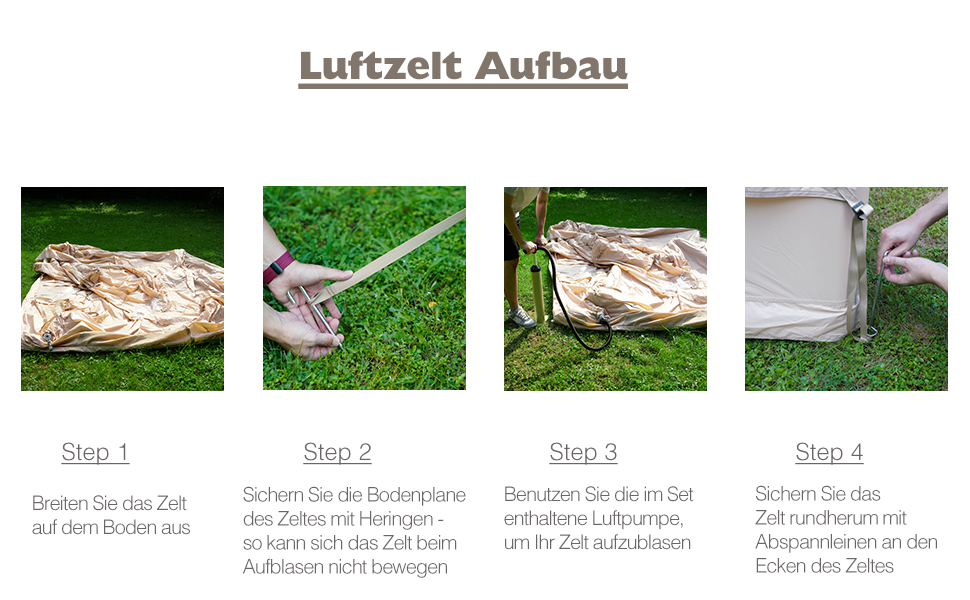 Надувний кемпінговий намет Oxford 420D Glamping 2-4 особи з насосом, водонепроникний 3000мм, для 4 сезонів, з вікном-сіткою та димоходом 300x200x200 см