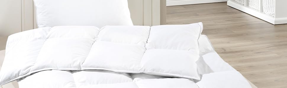 Комплект ліжок DILUMA з 4 предметів Comfort 2 шт. пухова ковдра 135x200см, 2 шт. подушка 80x80см, OekoTex 100, Downpass.