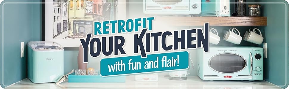 Мікрохвильова піч Nostalgia Retro чорна 25л 800 Вт з 12 програмами для кухні