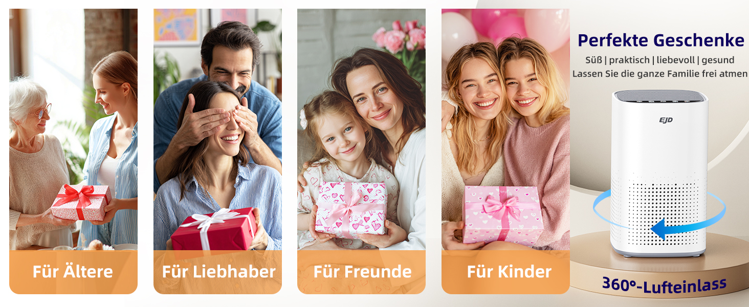 Повітряочисник для великих спалень до 70 м² з CADR 223 м³/год, тихий H13 HEPA повітряочисник з режимом сну 15 дБ, 3-в-1 фільтр видаляє 99,97% пилку, пил, шерсть тварин, запахи