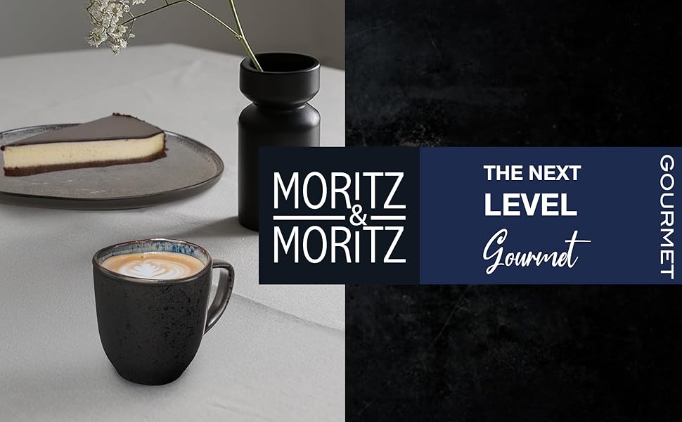 Набір кавових чашок Moritz & Moritz ORGANIC 6 шт. - сірий набір з міцної кераміки з унікальним градієнтом кольору, придатний для миття в посудомийній машині