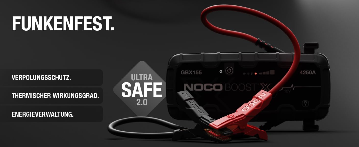 Бустер для авто NOCO Boost X GBX155: Пусковий зарядний пристрій 4250А 12V Lithium для бензинових двигунів до 10.0л та дизельних до 8.0л