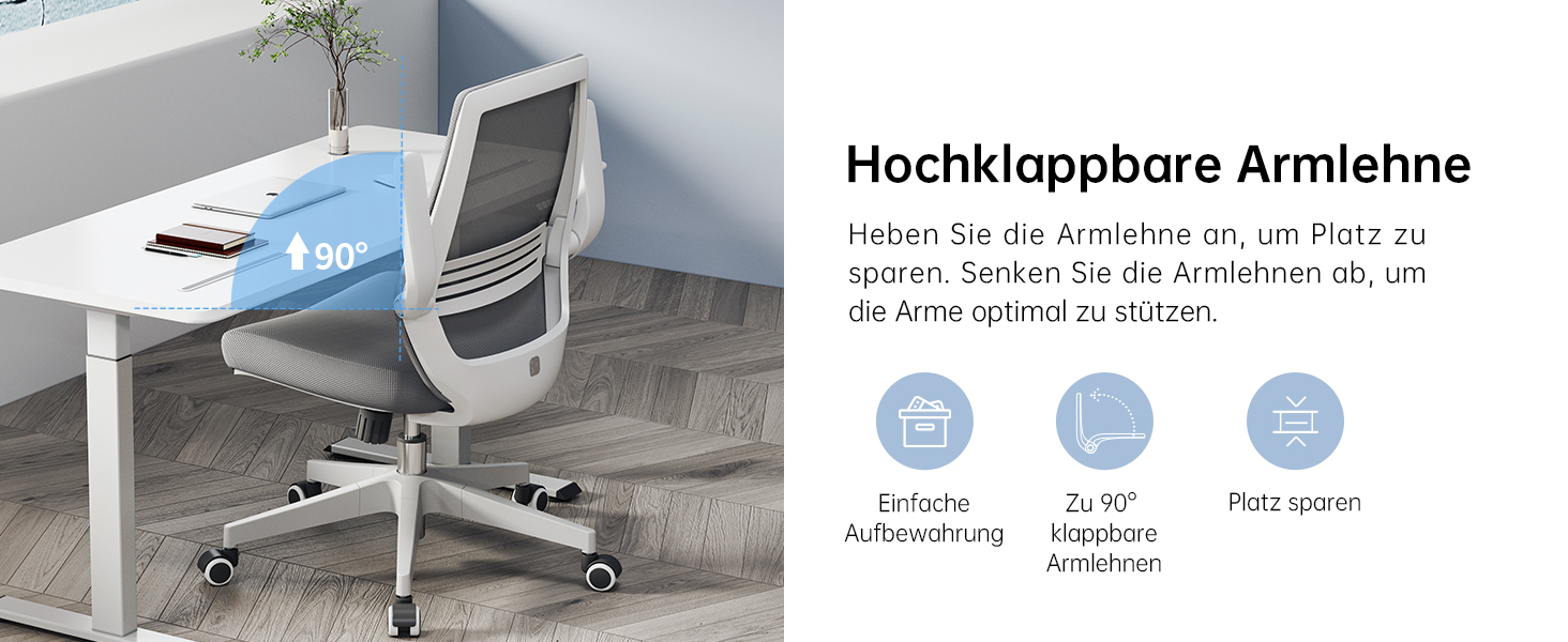 Офісний крісло SIHOO ергономічне з регульованими підлокітниками, підтримкою попереку та м'якою спинкою Mesh. Сірий колір.