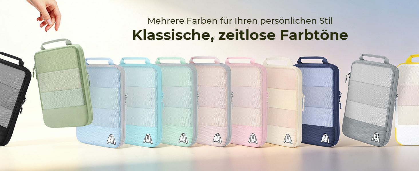 Набір компресійних органайзерів для одягу в подорожі 8 предметів, дорожні сумки-пакувальники для валізи та рюкзака, Matcha Green