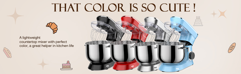 Кухонна машина Vezzio 1500W з чашею 8.5л з нержавіючої сталі, 10 швидкостей, для замішування та збивання тіста (чорна)