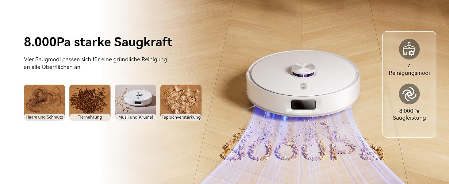 Робот-пилосос NARWAL Freo S з функцією миття підлоги, 8000Pa, 3.5L, LDS-лазерна навігація, керування через додаток, для килимів та шерсті тварин