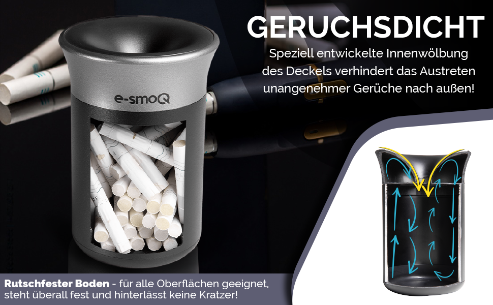 Попільничка e-smoQ з кришкою для електронних сигарет IQOS 3/3 DUO, аксесуар для авто, офісу, дому та вулиці, чорна/золота