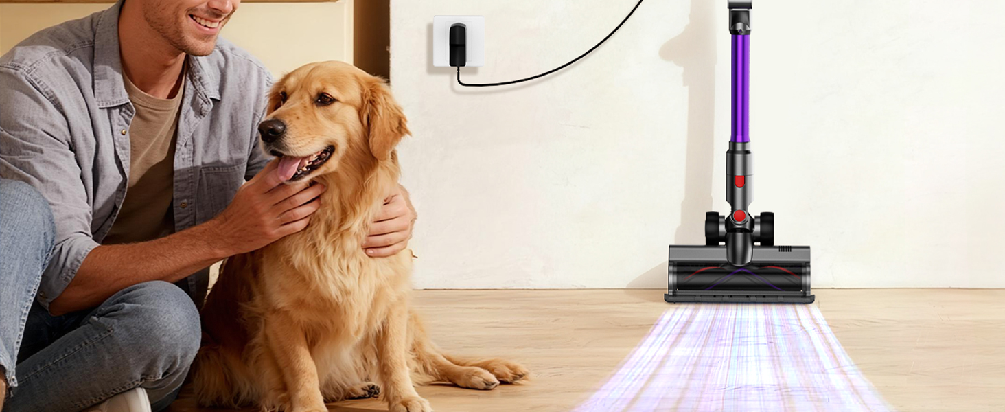 Бездротовий пилосос Linkfly A12 з функцією миття підлоги, 8-в-1, 48Kpa, 550W, 70Min, сенсорний екран, контейнер 1,5L, док-станція для стін, підходить для килимів/авто/шерсті домашніх тварин, фіолетовий