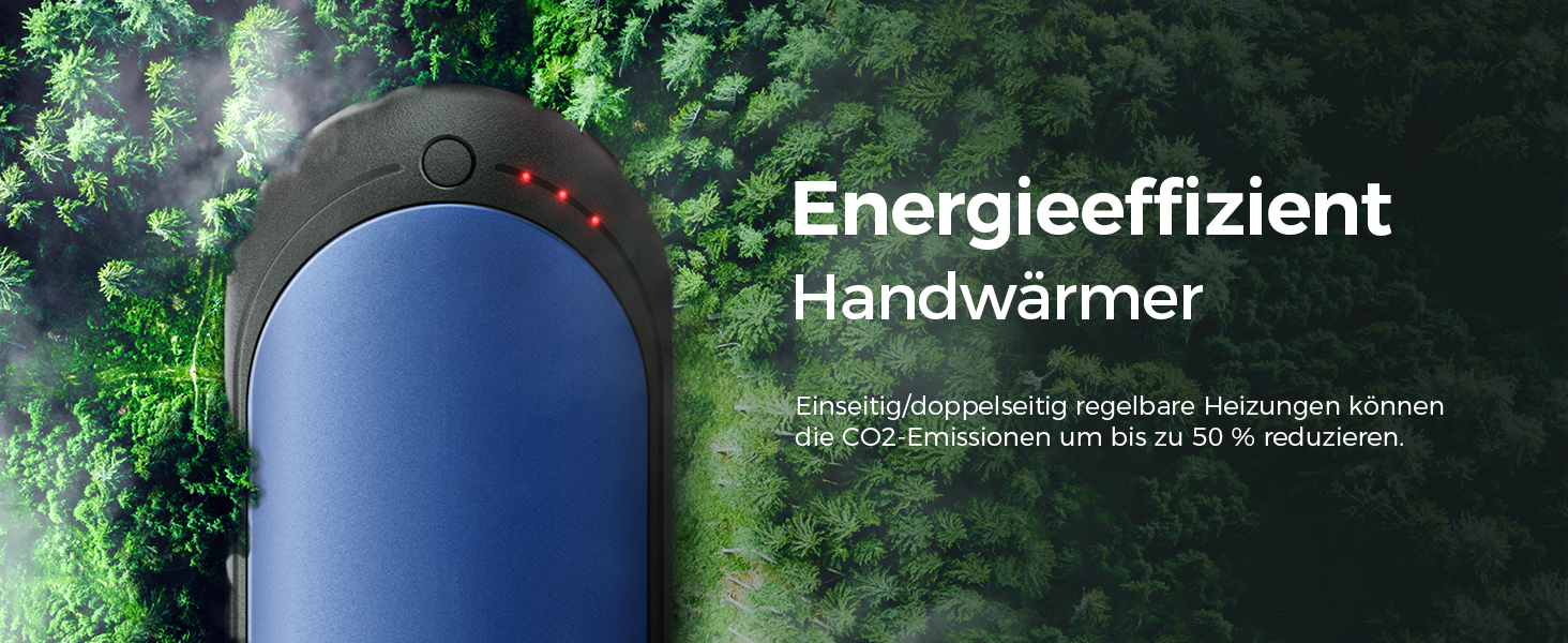 Електричний кишеньковий гріє OCOOPA з 5 рівнями нагріву та до 10 годин роботи, 5200 mAh, синій