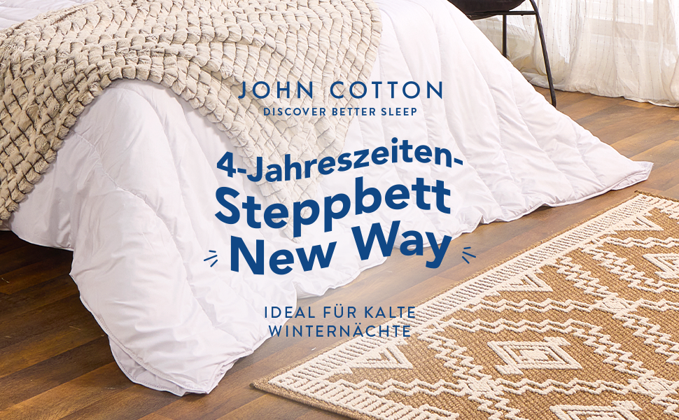 Чотирисезонна ковдра John Cotton 155x220 см - дихаюча 3-в-1 ковдра для літа та зими | Сертифікат Oeko-Test | Тепла ковдра | Ковдра 155 x 220 см