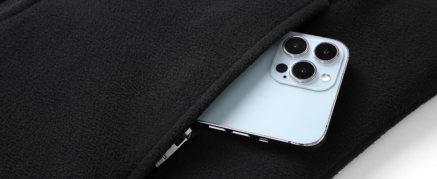 Зігріваючий флісовий жилет для жінок з PowerBank 16000mAh, чорний