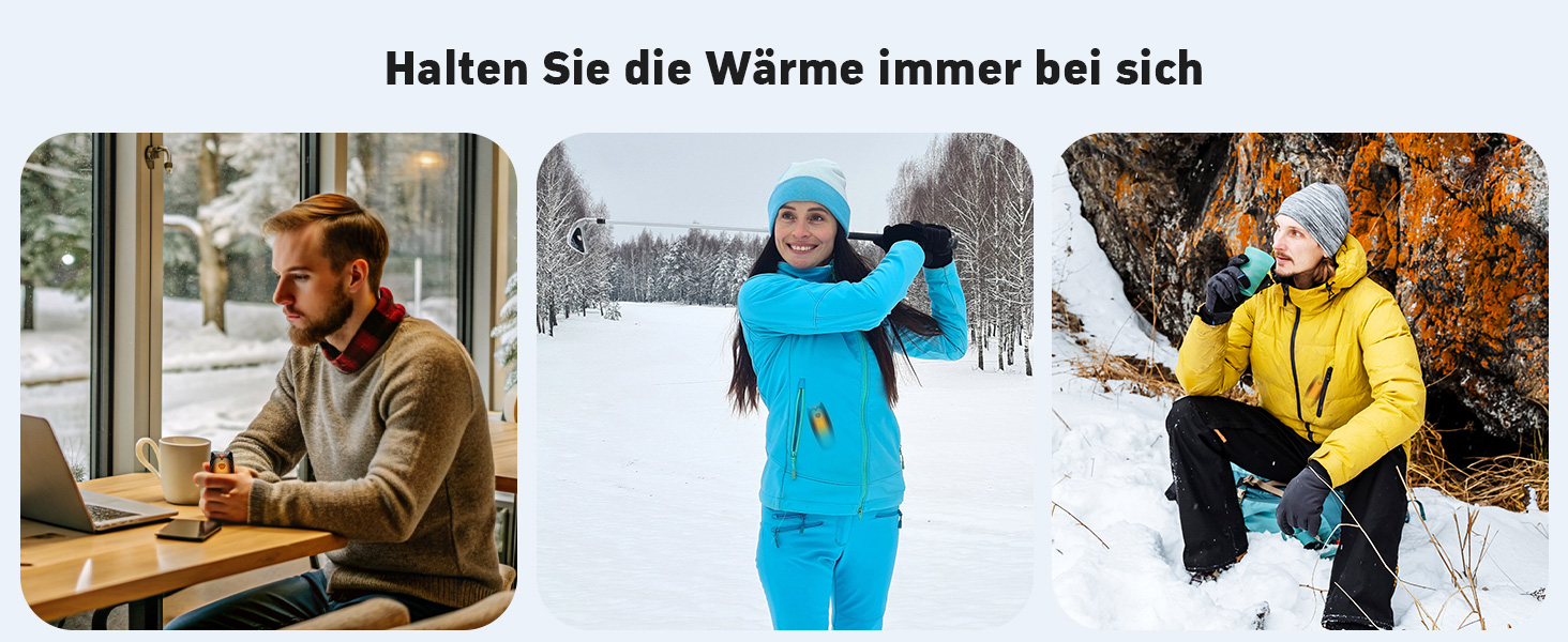 Електричні грілки для рук Zgrmbo 2 шт. з зарядним кейсом 10000 mAh (до 90 годин роботи), багаторазові, чорні