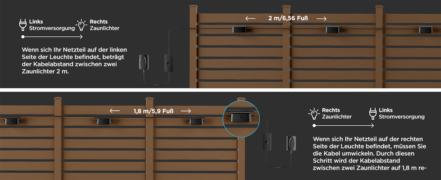 Розумні вуличні стінові світильники Govee Outdoor Wall Lights, RGBWIC, водонепроникні IP65, комплект 12 шт.