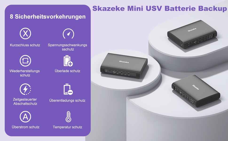 Mini USV Skazeke 27000mAh з 5 виходами DC 5V/9V/12V/2A, USB 5V/2A для роутера/модему/IP-камери/Spectra S2 та іншого обладнання (55.5 Вт)