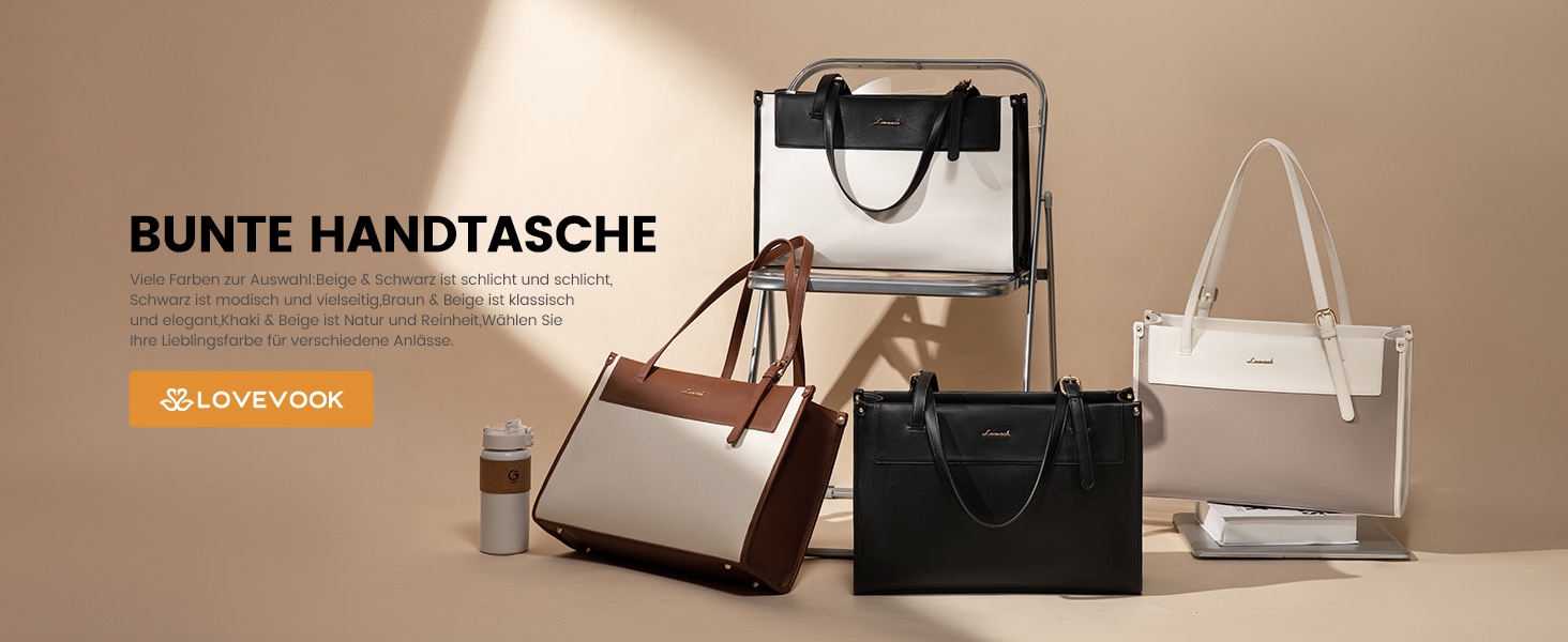 LOVEVOOK Сумка для ноутбука 15.6 дюймів, жіноча, велика, водонепроникна, сумка-шоппер, ділова, з PU шкіри, для офісу, навчання, чорна