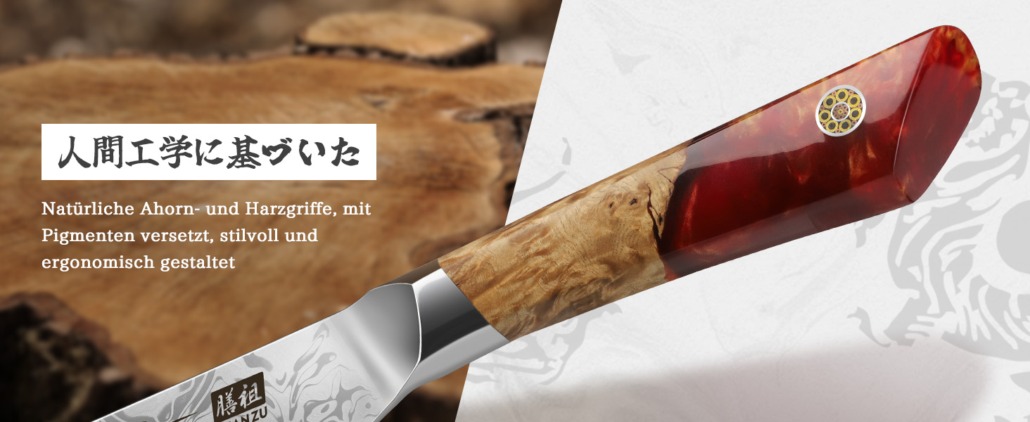 SHAN ZU Кухонний ніж Шеф-кухар, Японський ніж Дамаск з порошкової сталі SG2, Ручна ковка, 91 шар Дамаск, 20 см, професійний ніж з ахонним руків'ям, серія WHITE TIGER