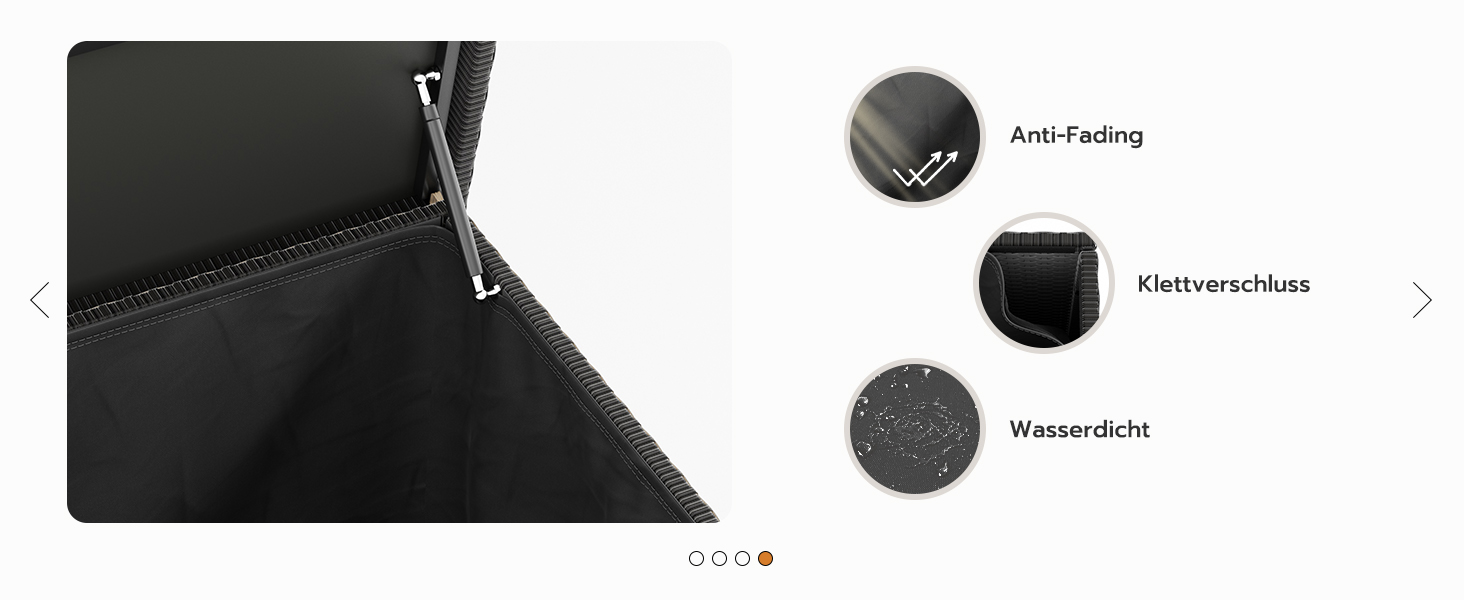 Водонепроникний садовий ящик Amopatio Gartenbox 480л з поліротангу, металевий ящик для подушок на колесах з газліфтом, чорний