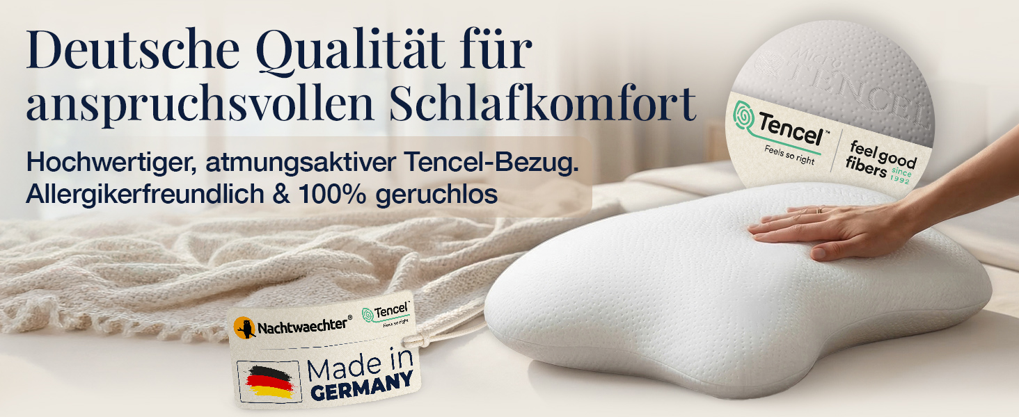 Подушка для сну Nachtwaechter LINA для людей з апное та користувачів CPAP-терапії, спеціальна подушка для сну на боці
