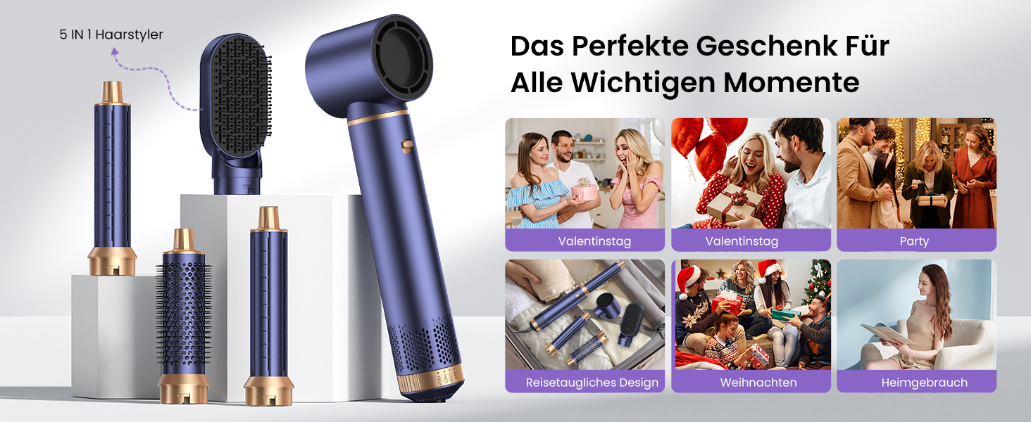 Mogawave Airstyler 5-в-1 Airbrush Pro 1000W: Фен-щітка, стайлер для волосся з іонізацією та обертанням