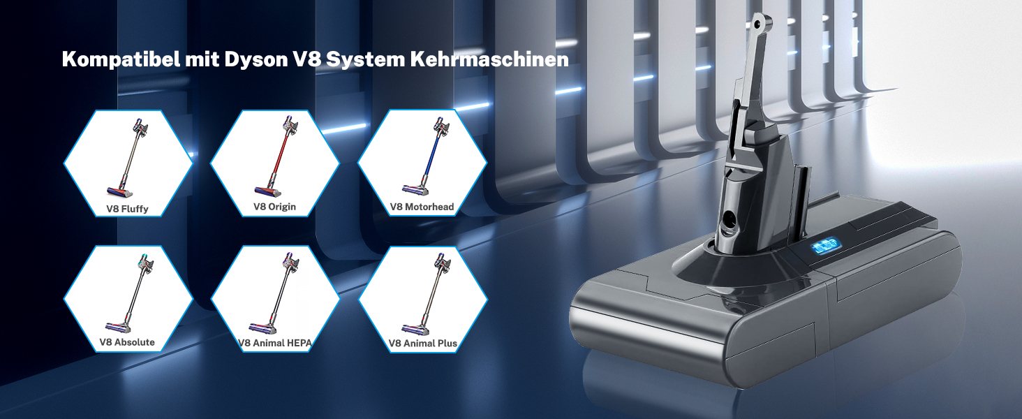 Акумулятор V8 7200mAh для пилососа Dyson V8 Absolute, Animal, Fluffy, Motorhead, Pro SV10 - Замінник