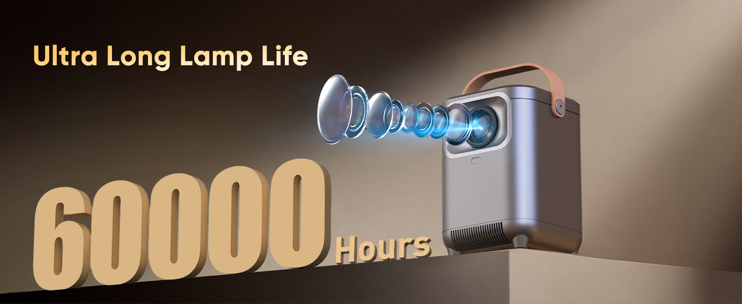 Міні проєктор Beamer Bluetooth Full HD 1080P для кіно та ігор, портативний, сумісний з iOS, Android, Windows, TV Stick, HDMI, Smartphone, ігровими консолями, USB, з пультом ДУ