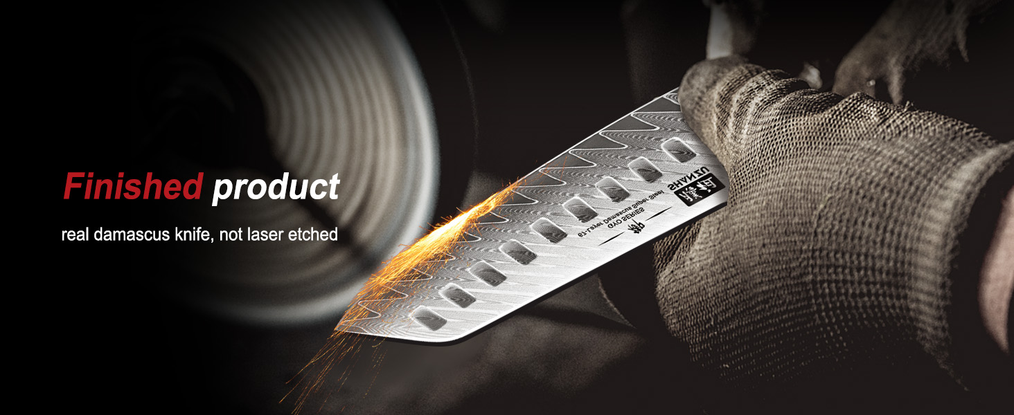 SHAN ZU Кухонний ніж з дамаської сталі, 15 см, професійний, Santoku, 67 шарів, нержавіюча сталь, японська сталь 10Cr15Mov, G10 ручка, серія GYO