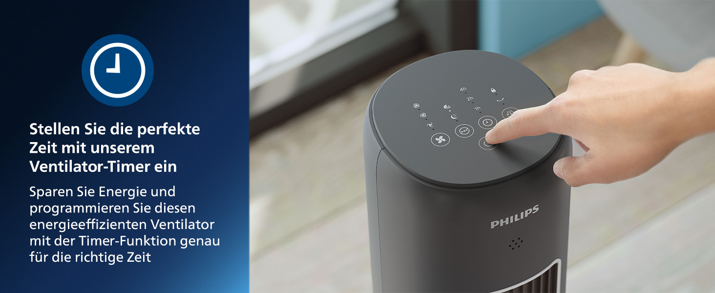 Вентилятор вежний Philips Serie 5000, 105 см, пульт, таймер, 3 режими, сірий (CX5535/11)