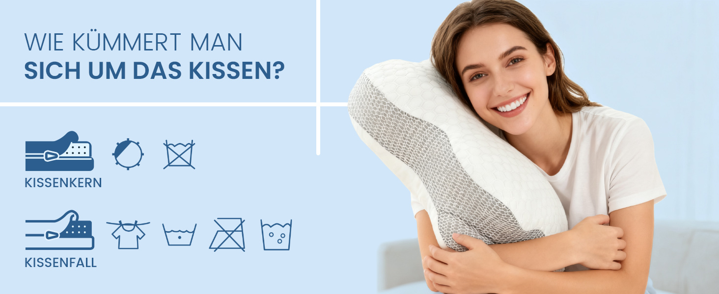 Подушка для шиї з Memory Foam, анатомічна для сну на боку та спині, біла. Ортопедична подушка для підтримки шийного відділу хребта.