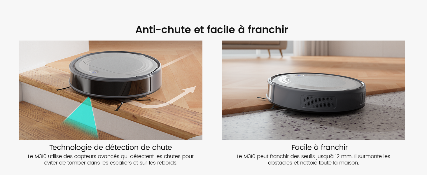 Робот-пилосос Lefant M310 сірий: 4500Pa, HEPA-фільтр, Wi-Fi, для тварин, килимів та твердих підлог