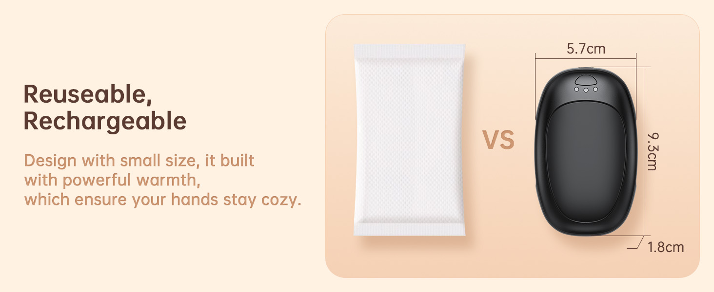 Електричні грілки для рук Jonwall, 2 шт., USB, багаторазові, 3 рівні нагріву, для кемпінгу, полювання, гольфу, чорні