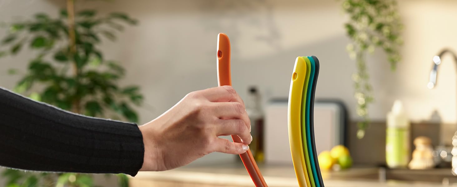 Набір кухонних аксесуарів Joseph Joseph Nest 5 шт. з магнітною підставкою, чорний/нержавіюча сталь, для компактної організації, можна мити в посудомийній машині