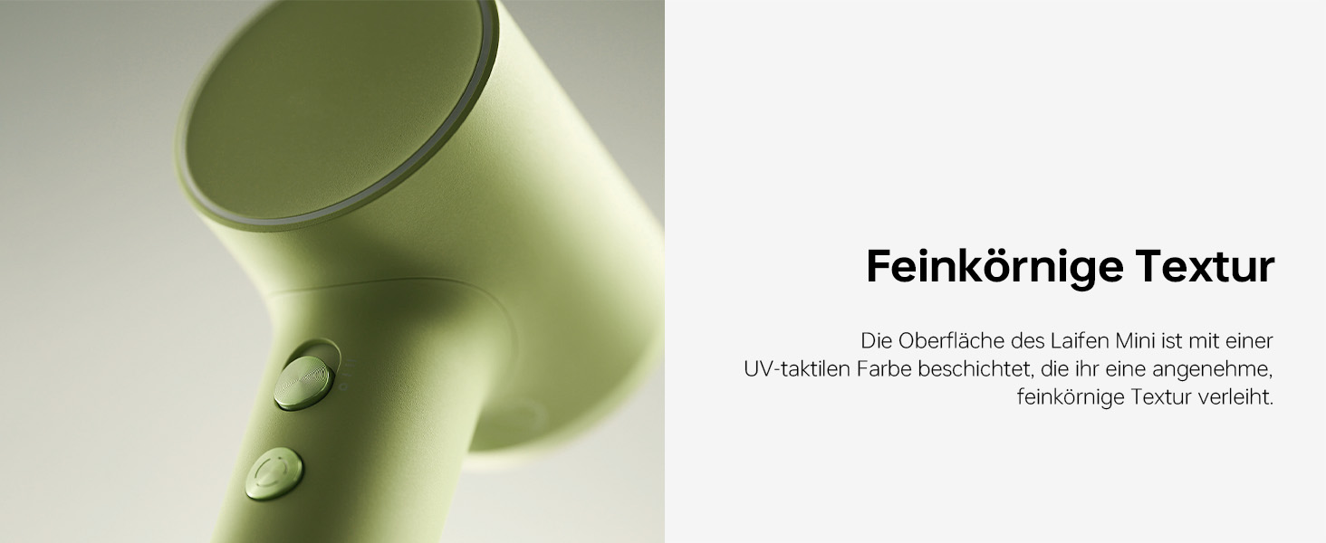 Компактний фен для волосся Laifen Mini з безщітковим двигуном (110 000 об/хв) та іонізацією, швидке сушіння, низький рівень шуму, колір зелений