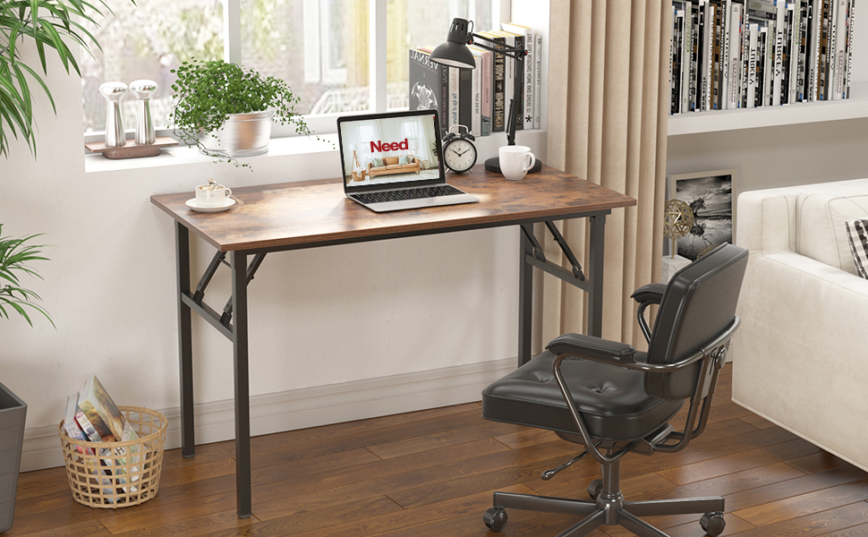 Розкладний стіл - комп'ютерний/письмовий стіл 120x60 см з металевим каркасом та ДСП, для дому та офісу