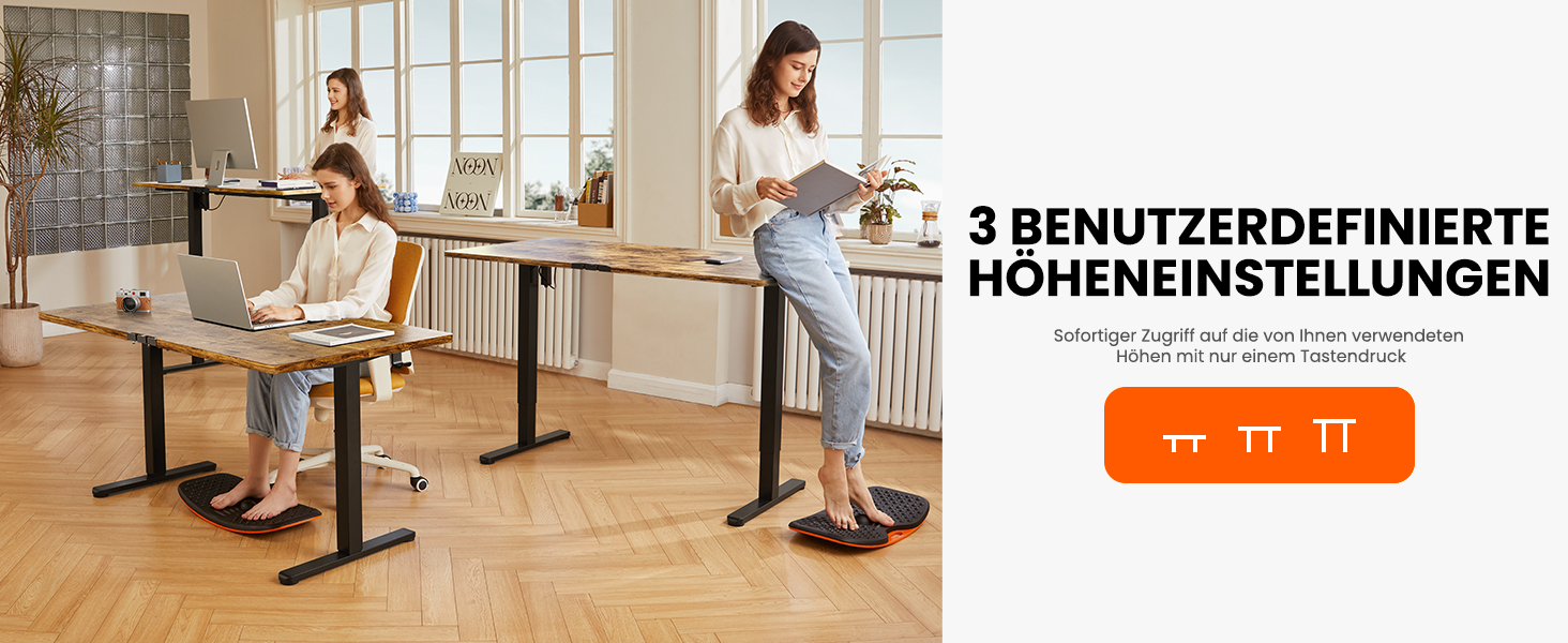 Рама для столу ErGear з регулюванням висоти, 4 пам'яті, чорна