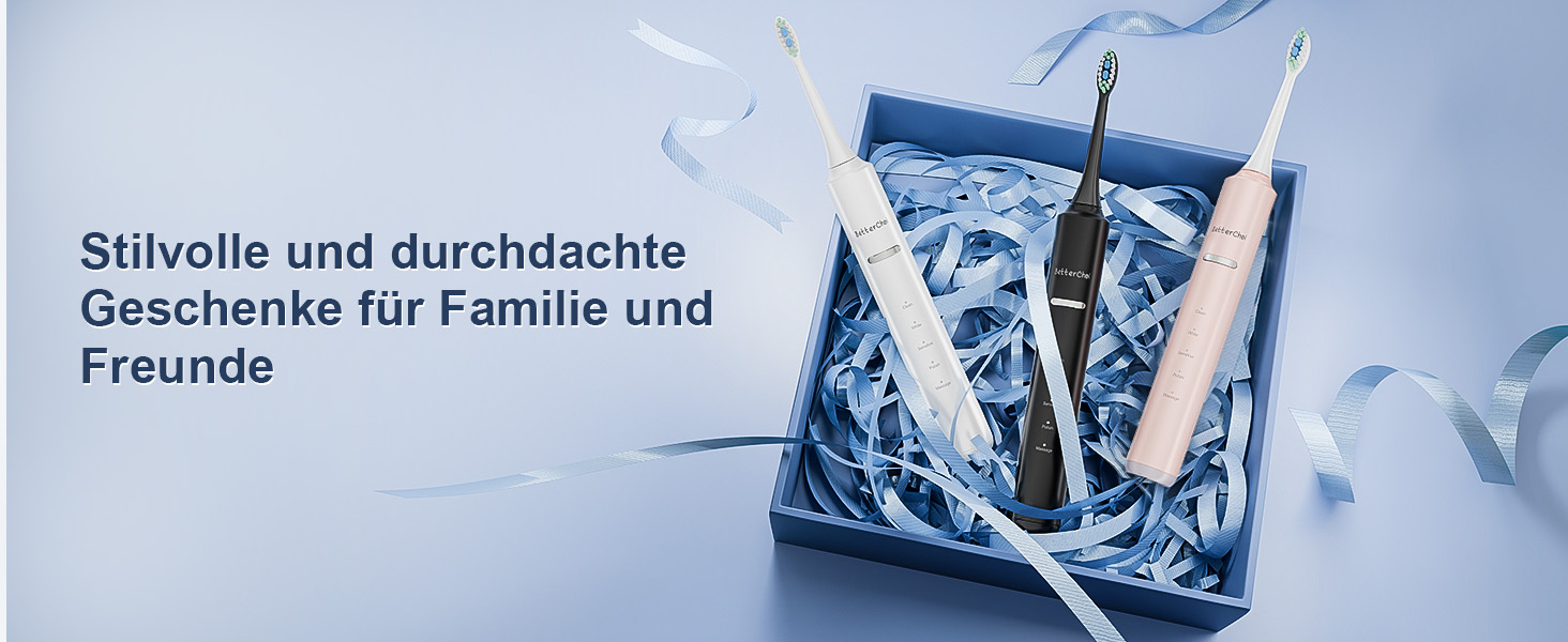 Електрична зубна щітка Betterchoi з магнітною левітацією, 41 000 VPM, 4 насадки, IPX7, 180 днів роботи від акумулятора, 5 режимів, таймер, рожева