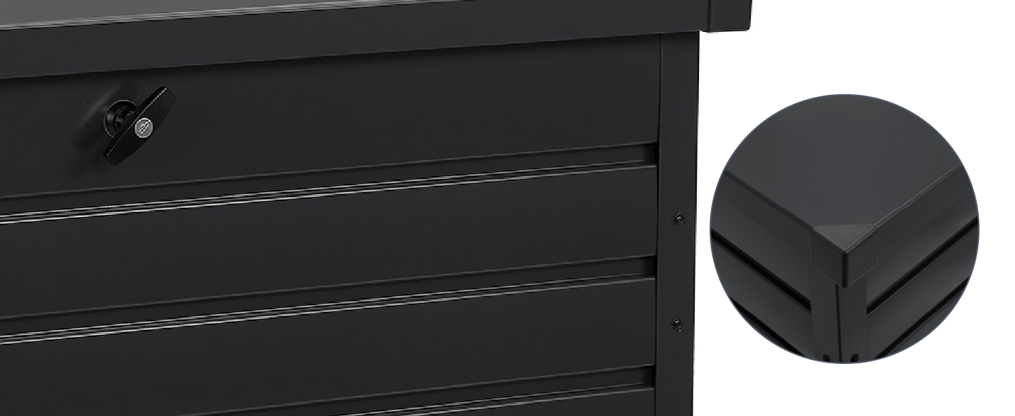 Ящик для зберігання вуличний Juskys Metall Limani 380л, водонепроникний, з замком, антрацит - для саду, подушок, меблів