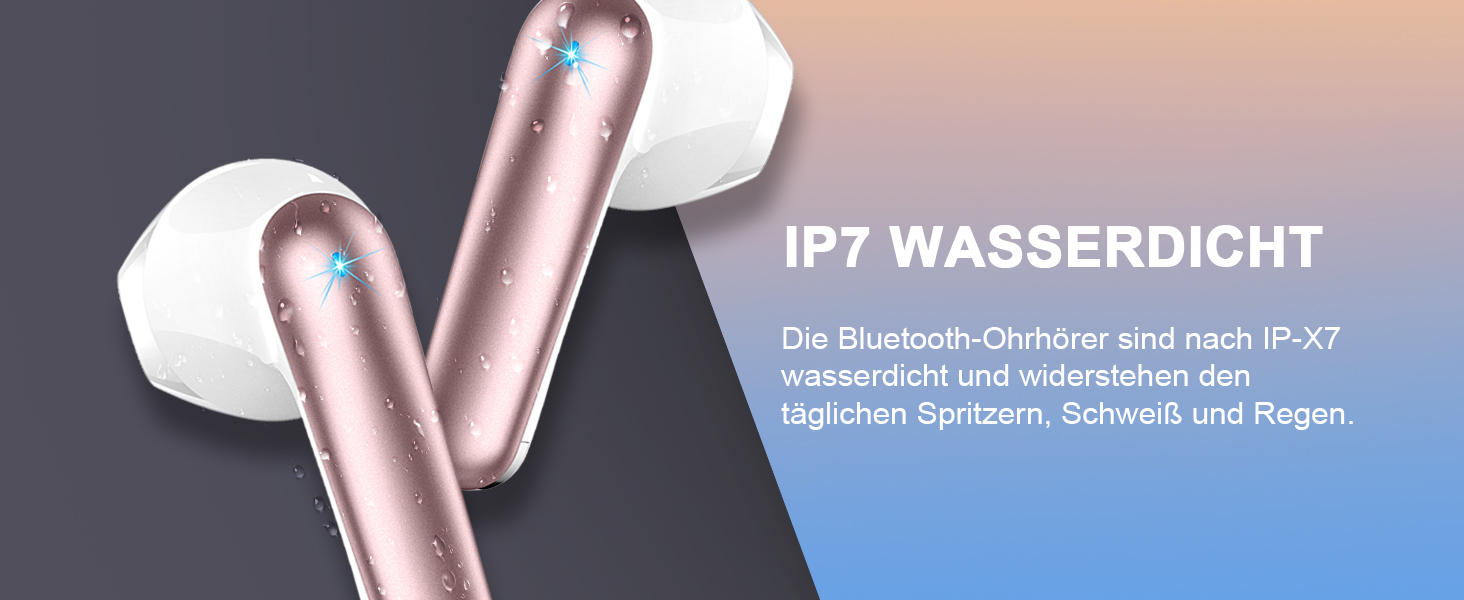 Навушники-вкладиші Drsaec Bluetooth бездротові, 4 мікрофони ENC, 2023, 47 годин (50 годин, рожеве золото)