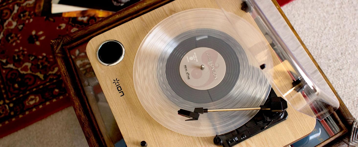 Програвач вінілових платівок ION Audio Max LP з Bluetooth, вбудованими динаміками та USB, дерев'яний корпус
