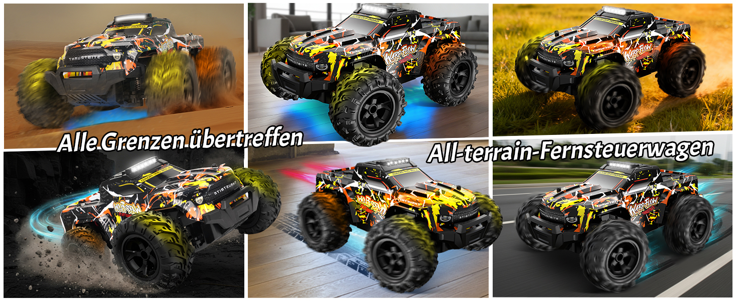 Радіокерований позашляховик BAZADER 1:18 з LED підсвіткою та розпилювачем води, 25 км/год, 2.4 GHz, для дітей від 4 років (Жовтий)