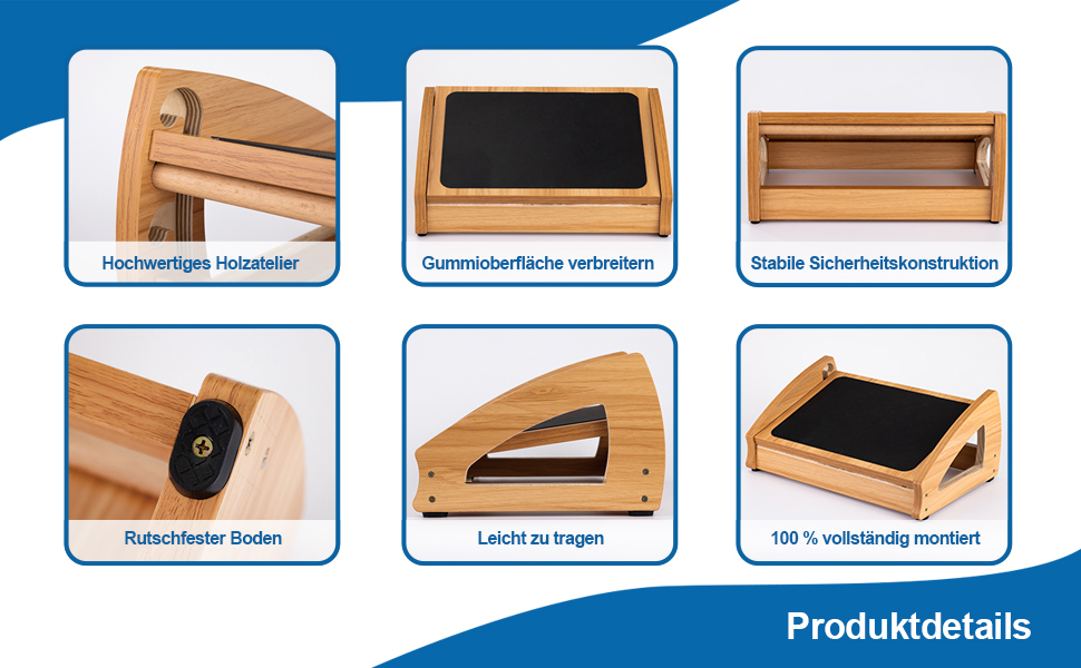 Підставка для ніг StrongTek під стіл, дерево, ергономічна, 3 положення, до 181 кг, для офісу