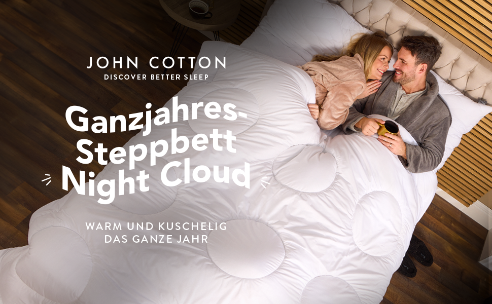 Ковдра John Cotton Night Cloud - Преміум якість, 155x220 см | Ковдра для алергіків, сертифікована Oeko-Test | М'яка мікрофібра, дихаюча, для будь-якої пори року