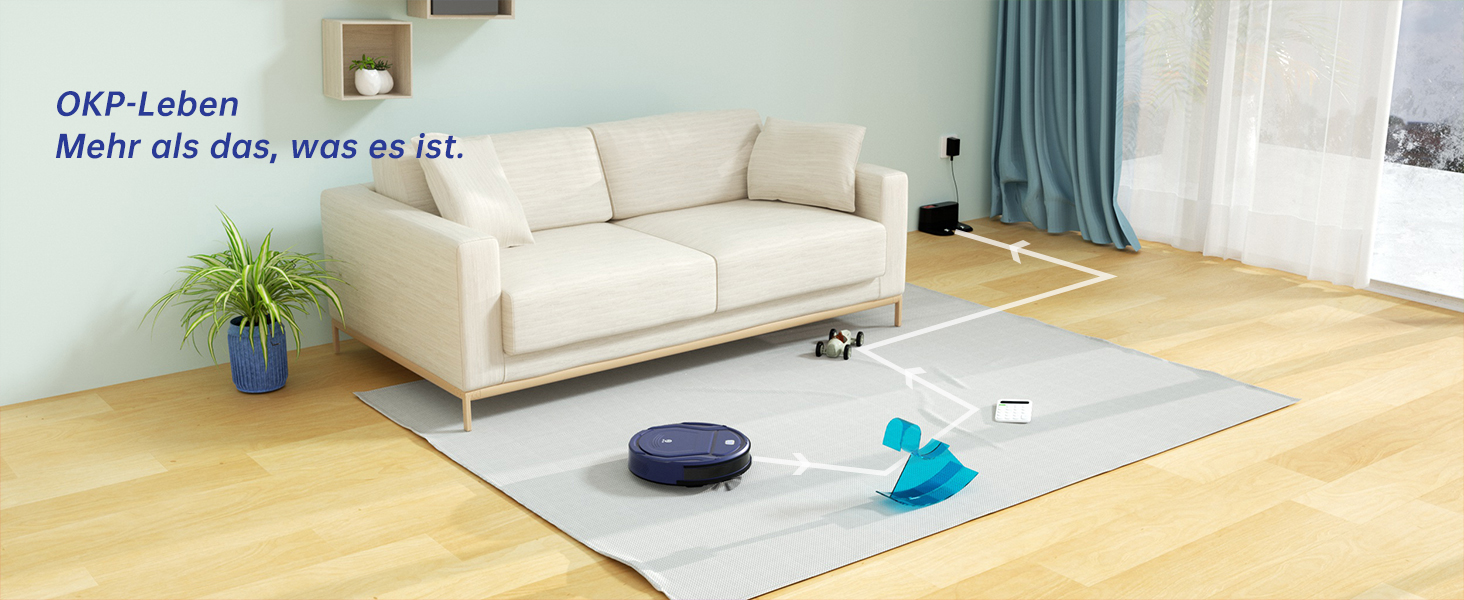 Робот-пилосос OKP 2100Pa з Wi-Fi, суперобладна модель з керуванням через додаток та голосовим керуванням Alexa. Час роботи до 100 хвилин, самостійне заряджання, тиха робота, підходить для прибирання шерсті тварин, підлоги та килимів. Модель K2