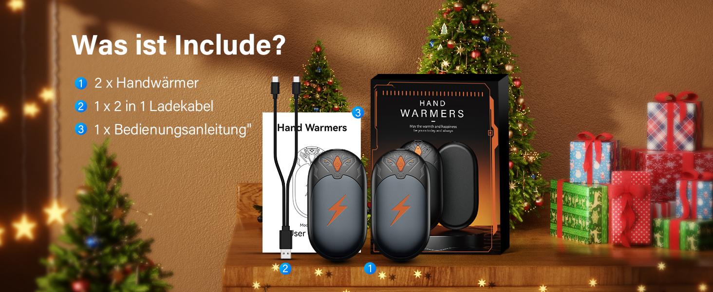 Електричні грілки для рук 2 шт., ультралегкі, перезаряджувані, портативні, 3 режими нагріву, до 24 годин, багаторазові USB грілки для рук для активного відпочинку взимку сірого кольору