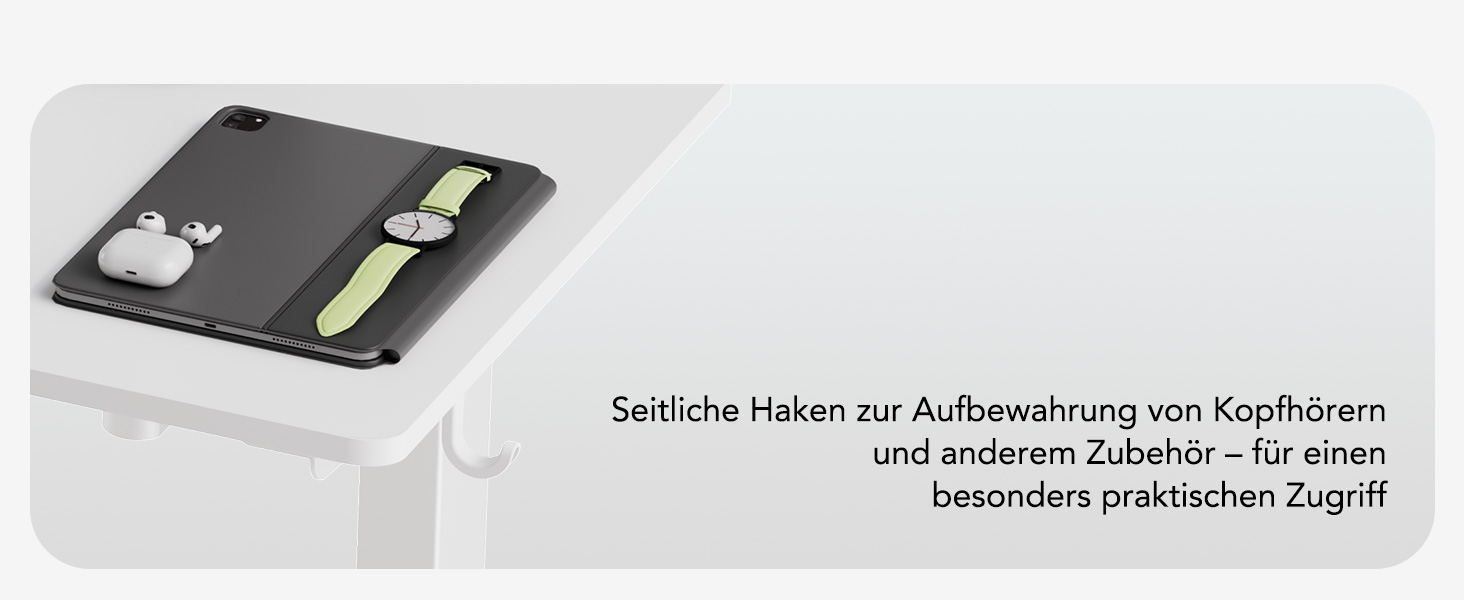 Електричний стіл з регулюванням висоти 60x110 см, з пам'яттю та захистом від зіткнень, для офісу, дому та геймінгу (білий)