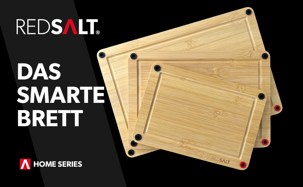 Набір дерев'яних обробних дощок REDSALT® з бамбука (3 шт.) | Антибактеріальні, з глибокою канавкою для соку, розміри 38x26, 32x22, 26x18 см | Сертифіковані FSC, преміум-якість