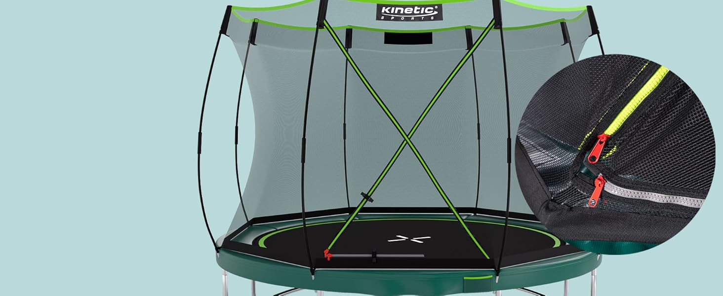 Батут KINETIC SPORTS без пружин 'Bungee Safety Elite' Ø 305 см, зелений - для дітей та дорослих, AirMAXX, вуличний, тихий