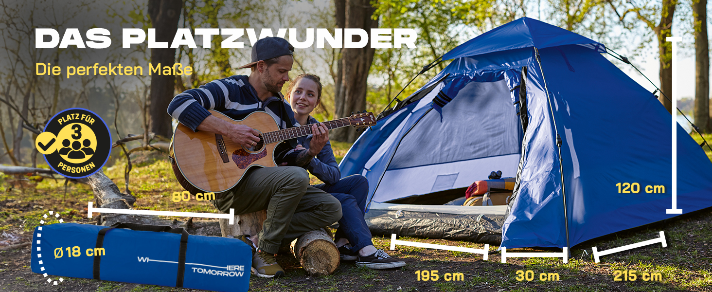 Намет Lumaland Pop Up Dome 2-3 особи, 215x195x120 см, в т.ч. сумка для перенесення